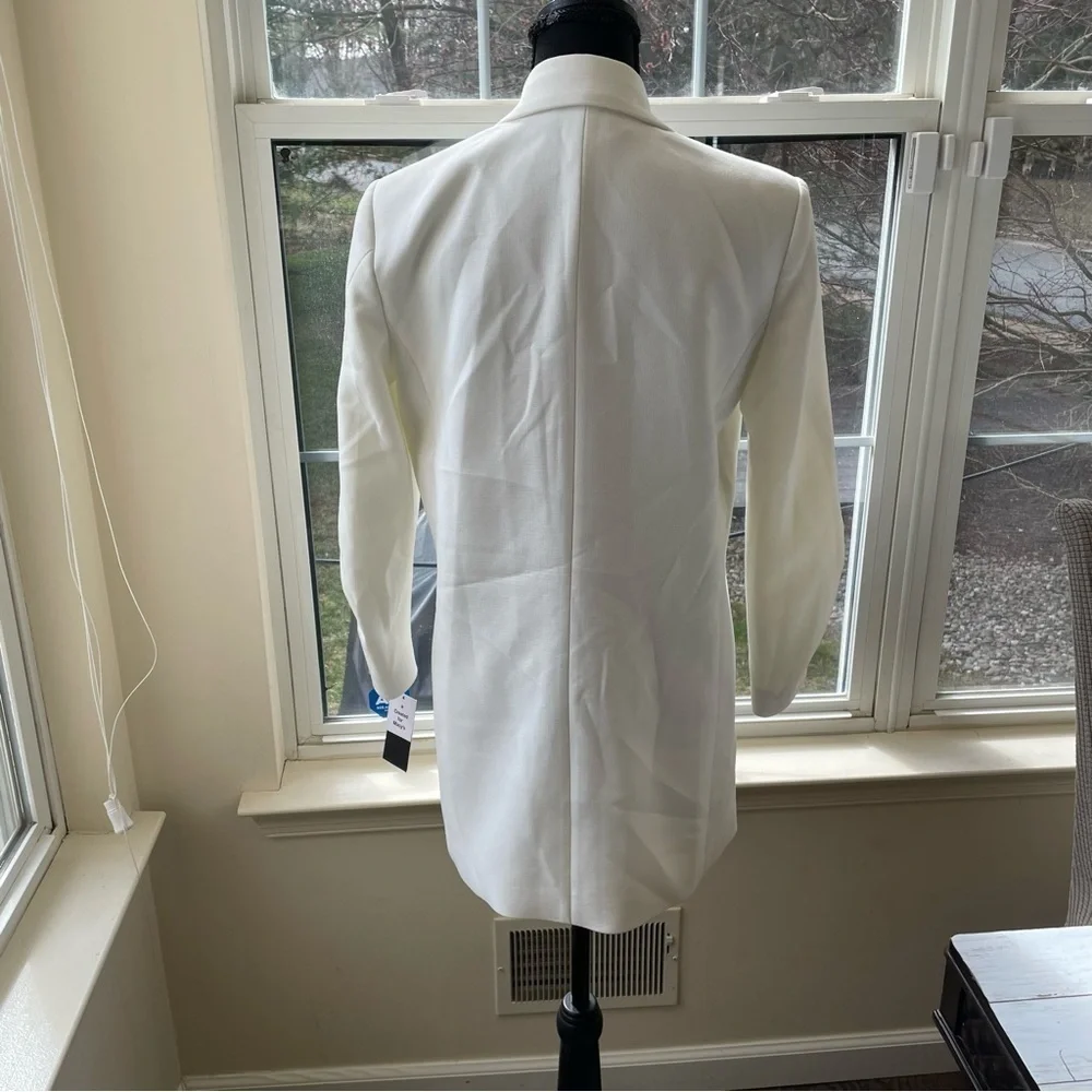 Tahari Asl Ruched Sleeve White Women Blazer Size 2 - Picture 10 of 11